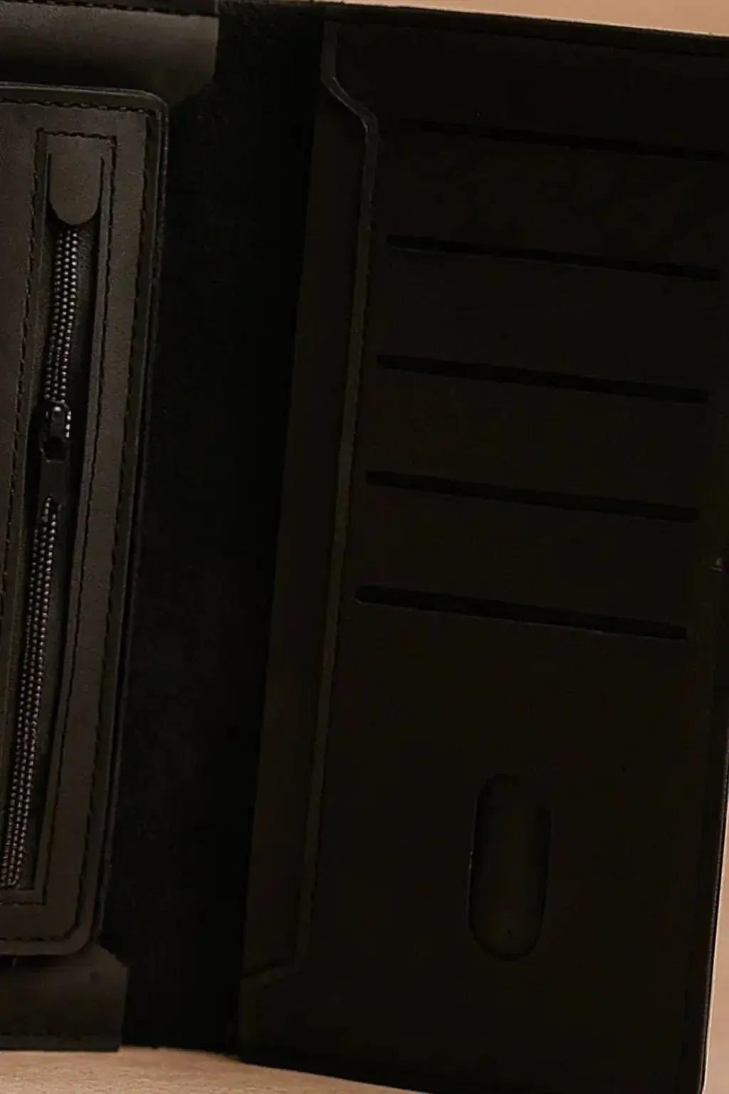 Minimalist Jet Black Leather Card/Passport Holder - Image 2