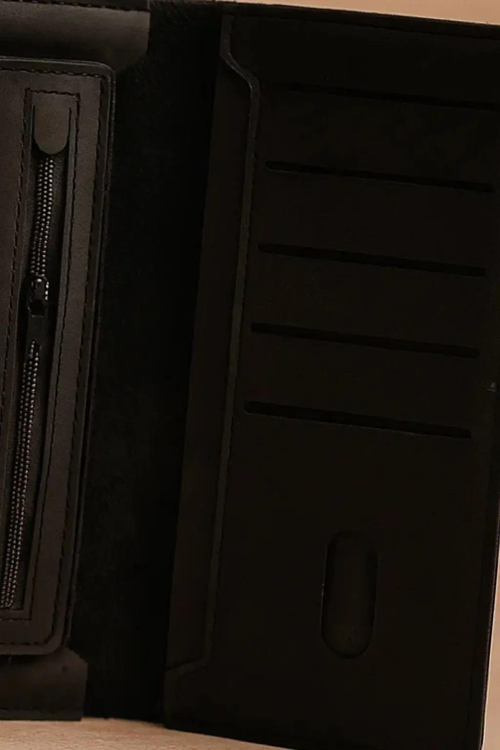 Minimalist Jet Black Leather Card/Passport Holder - Image 3