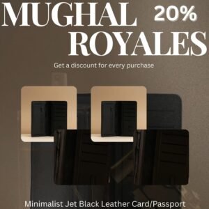 Minimalist Jet Black Leather Card/Passport Holder