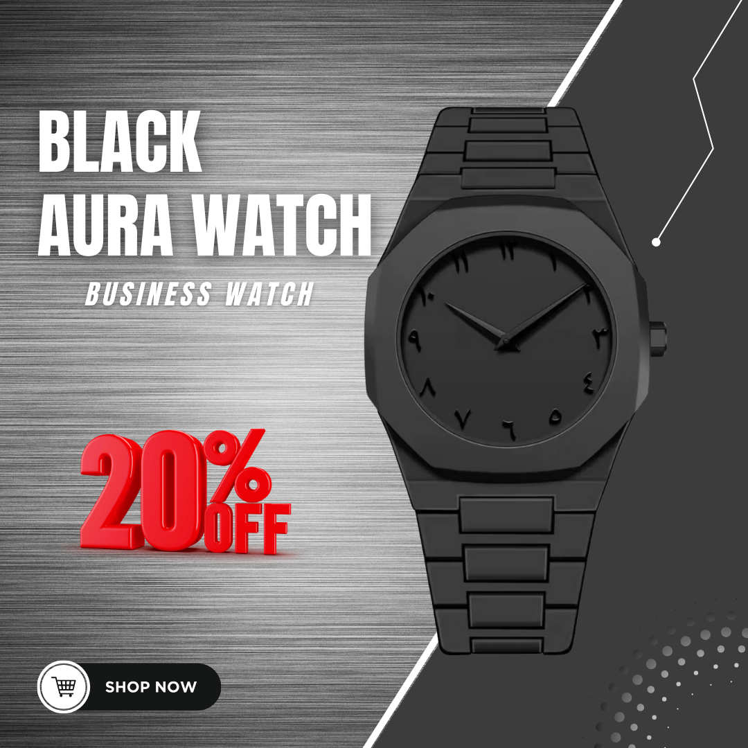 Black Arabic Aura Watch