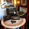 4-Piece Leather Handbag Set for Girls Maroon Black Brown - Image 6