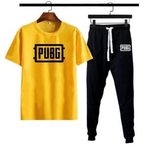 Men PUBG Graphic Cotton Track Suit Yellow Black