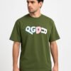 Men Green Printed Cotton T-Shirt Round Neck Medium to XL