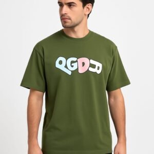 Men Green Printed Cotton T-Shirt Round Neck Medium to XL
