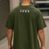 Men Green Printed Cotton T-Shirt Round Neck Medium to XL - Image 2