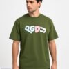 Men Green Printed Cotton T-Shirt Round Neck Medium to XL - Image 4