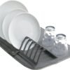 Dish Drying Rack with Absorbent Microfiber Mat Kitchen Dish Drainer Drying Stand