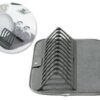 Dish Drying Rack with Absorbent Microfiber Mat Kitchen Dish Drainer Drying Stand - Image 2