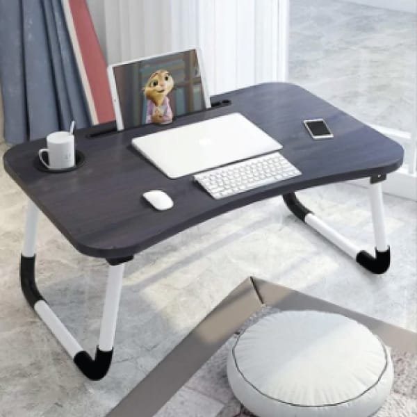 Laptop Table Foldable Laptop Stand for Bed Study Table with Cup Holder Portable Desk - Image 2