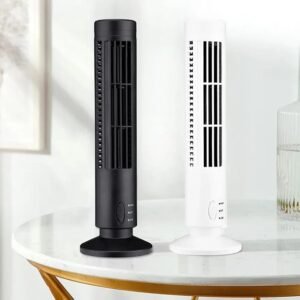 USB Portable Air Conditioner Mini Bladeless Tower Fan 3 Speed Desktop Cooling Fan