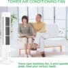 USB Portable Air Conditioner Mini Bladeless Tower Fan 3 Speed Desktop Cooling Fan - Image 3