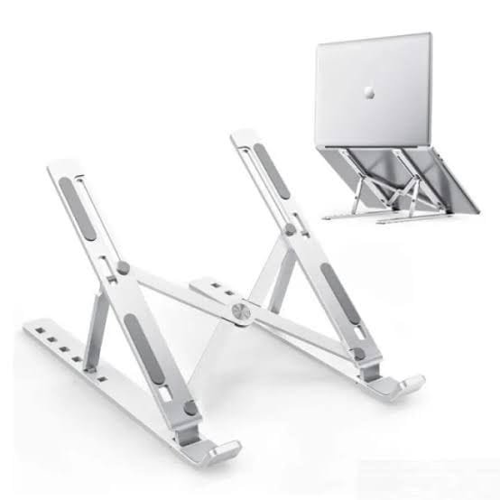 Foldable Metal Laptop Stand Adjustable Portable Laptop Holder for Desk & Office - Image 2