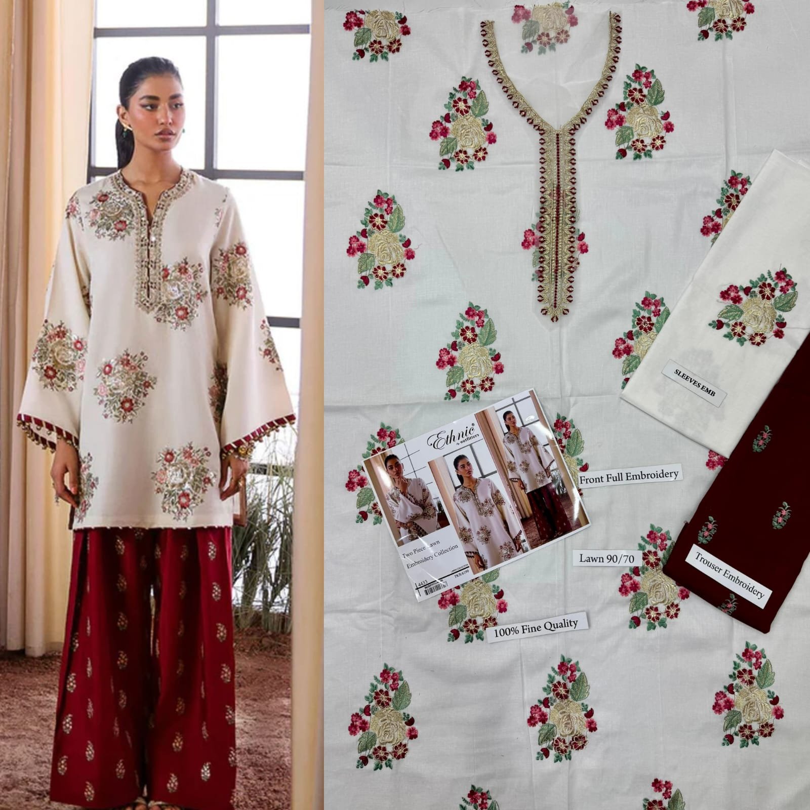 Women's Embroidered 2 Piece Lawn Suit