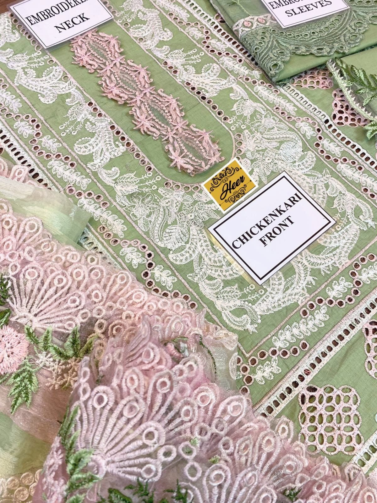 Heer Premium Chikankari Lawn 3 Piece Embroidered Suit - Image 6