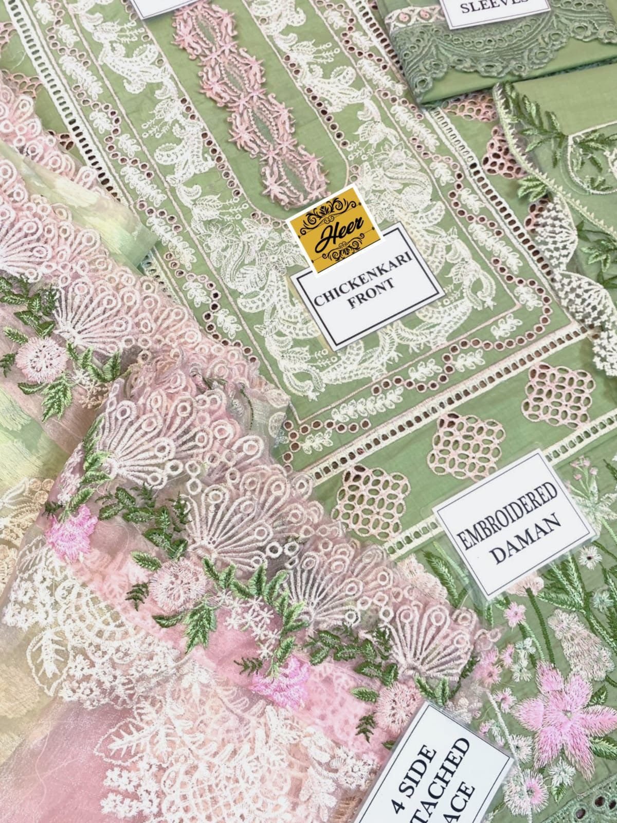 Heer Premium Chikankari Lawn 3 Piece Embroidered Suit - Image 2