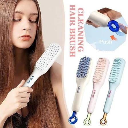 Self Cleaning Anti Static Massage Hair Brush