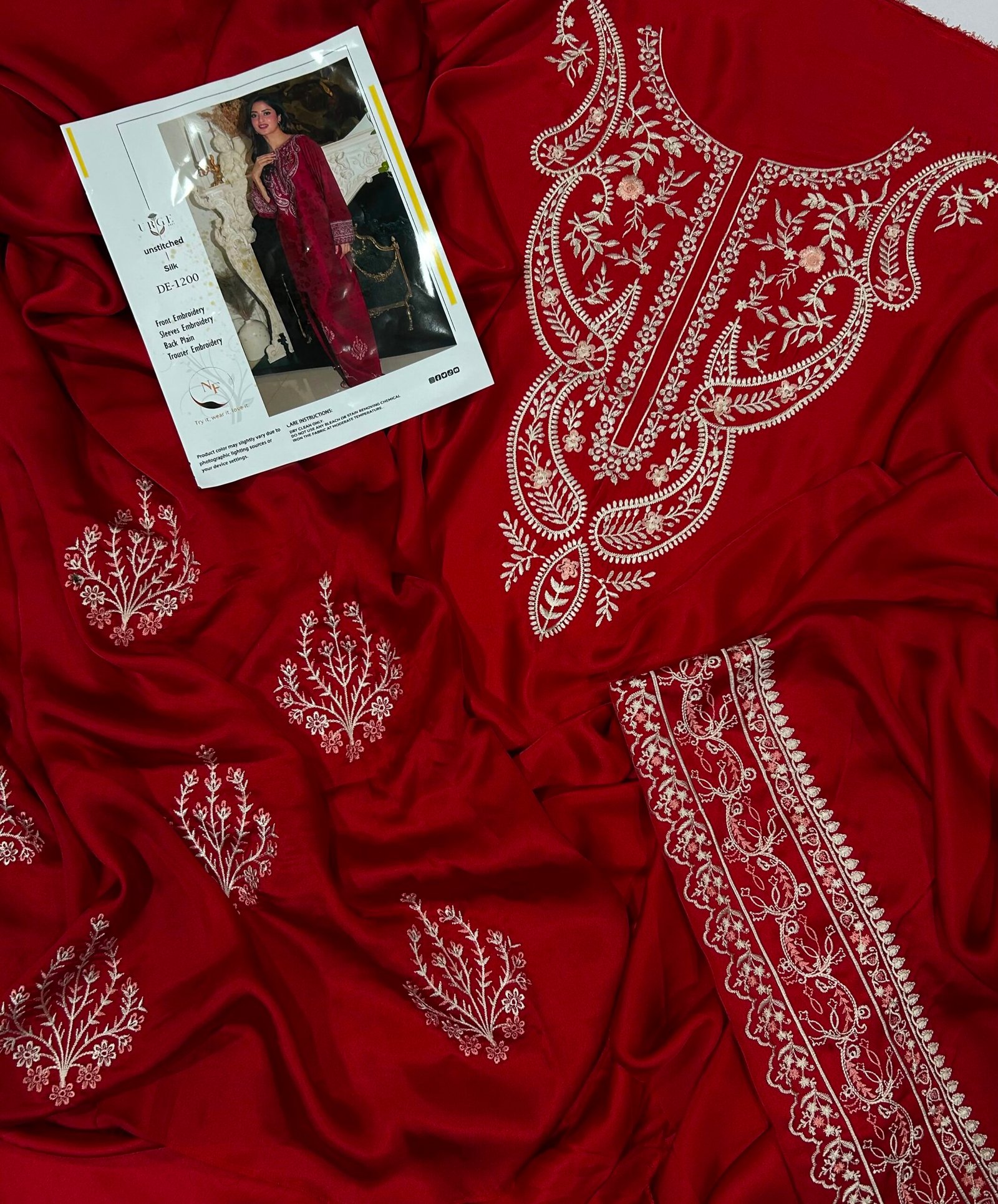 Premium Shamoze Silk 2 Piece Unstitched Suit - Image 10
