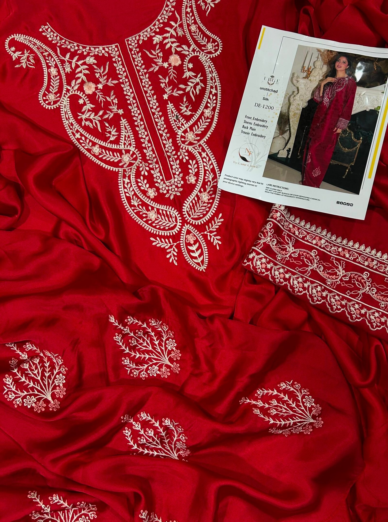Premium Shamoze Silk 2 Piece Unstitched Suit - Image 8